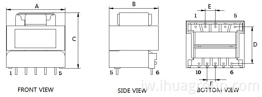 CHIPSEN תדר נמוך 240V 15V EI35 כוח חשמלי שנאי מכוסה לשנאי החלפת כוח שנאי למטה לשנאי לטלפון